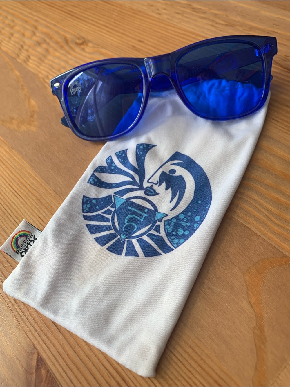 New Rainbow Optx Cobalt Blue Wayfarer Sunglasses Colored Lenses Adult
